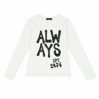 Girls White Printed Long Sleeve Top, 1, hi-res