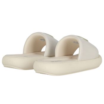 Girls Beige Patent Leather Sliders