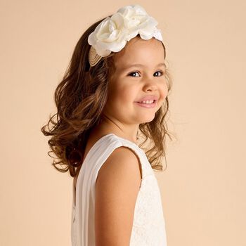 Girls Ivory Flower Headband