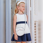 Girls White Logo Leather Handbag, 1, hi-res