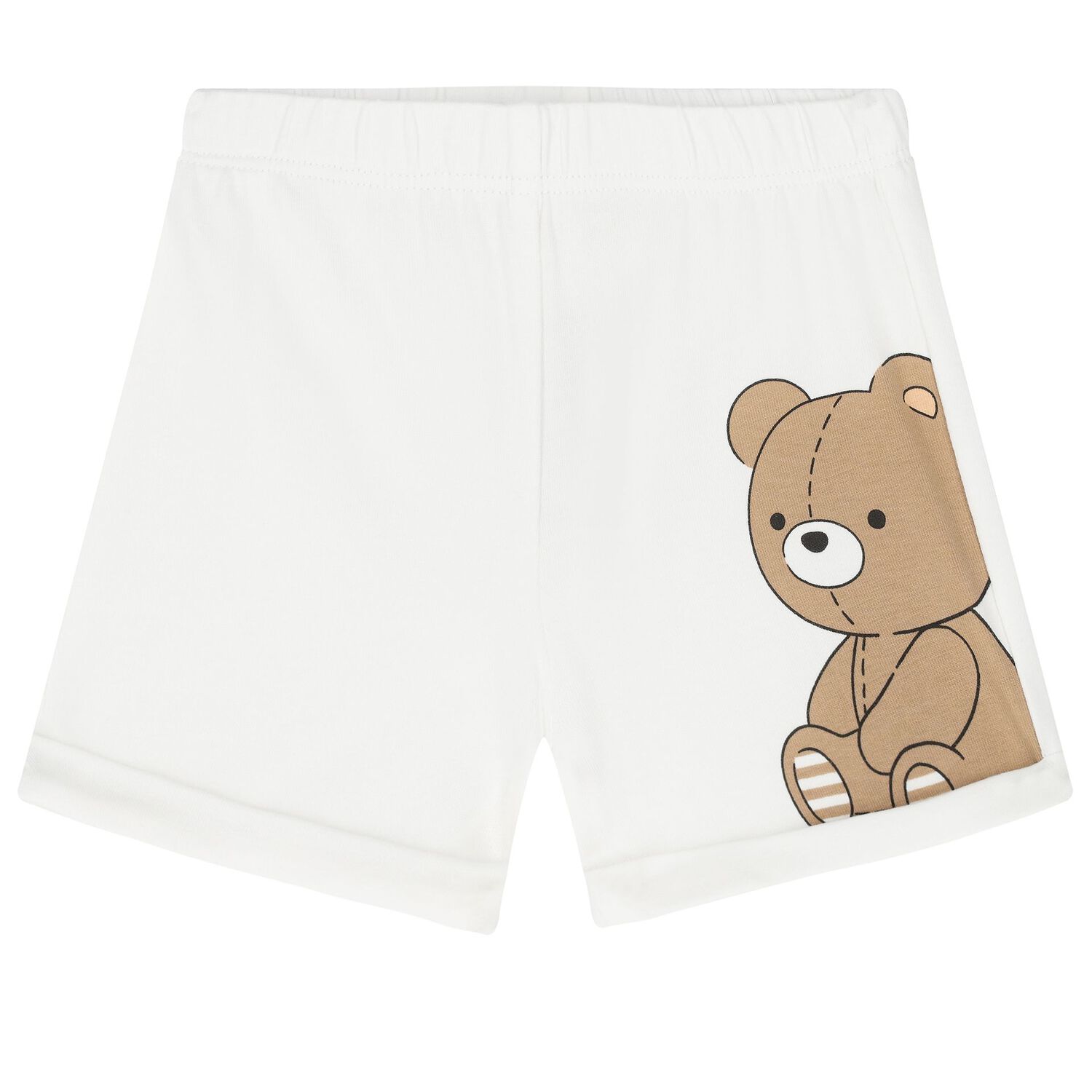 Baby Boys White & Brown Teddy Bear Shorts Set ( 2-Pack ), 2, hi-res