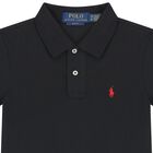 Boys Black Logo Polo Shirt, 1, hi-res