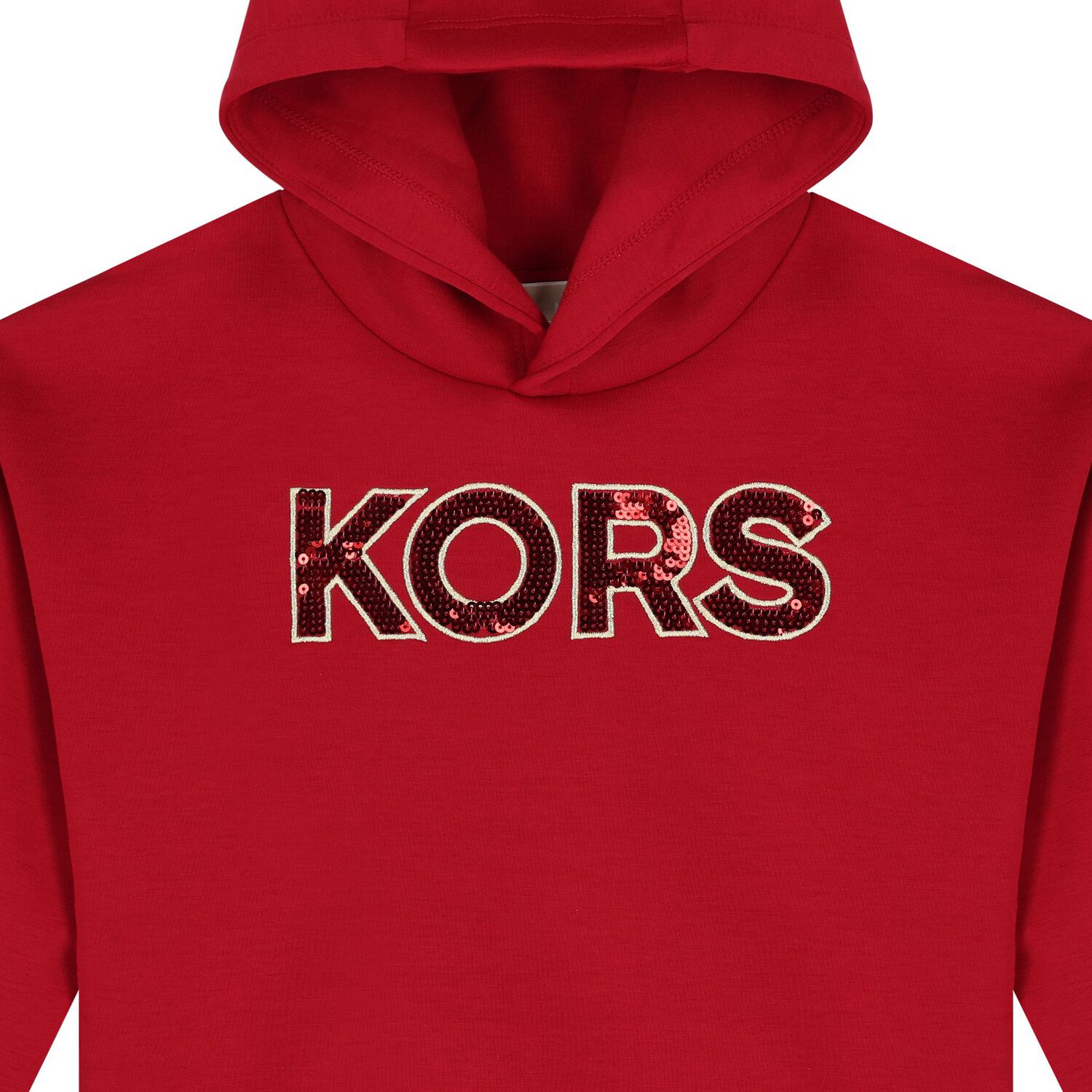 Girls Red Logo Hooded Top, 1, hi-res