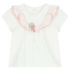 Baby Girls White & Pink Shorts Set (4 Piece), 1, hi-res