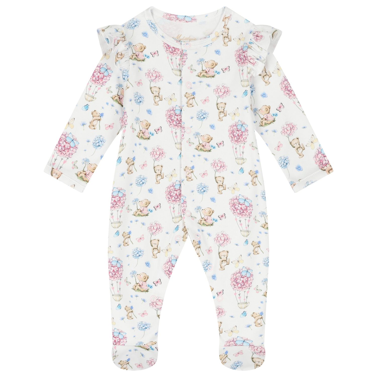 Baby Girls White Azalia Babygrow, 1, hi-res