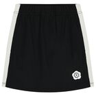 Girls Black Logo Skirt, 1, hi-res