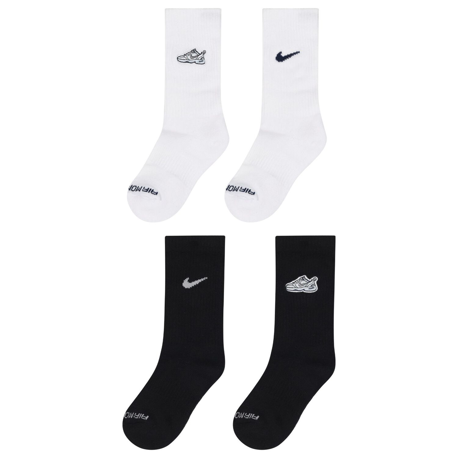 Boys Black & White Logo Socks, 1, hi-res