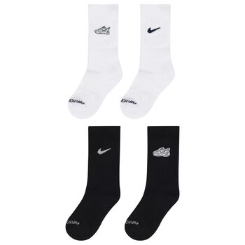 Boys Black & White Logo Socks, 1 Boys Black & White Logo Socks