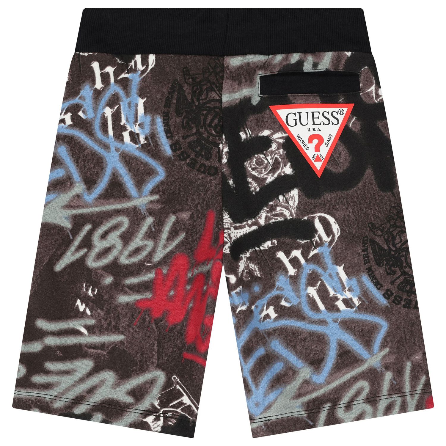 Boys Black Logo Shorts, 1, hi-res image number null