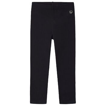 Girls Black Logo Leggings