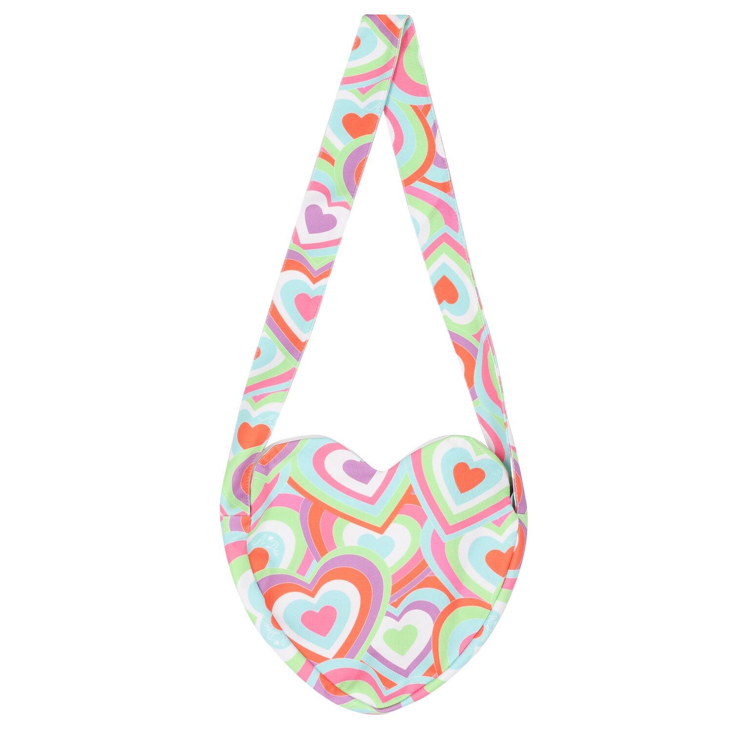 Girls Pink Abstract Heart Print Bag, 1, hi-res image number null