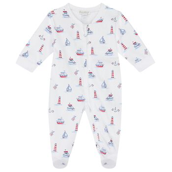 Baby Boys White Seas The Day Babygrow