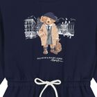 Girls Navy Blue Polo Bear Dress, 1, hi-res