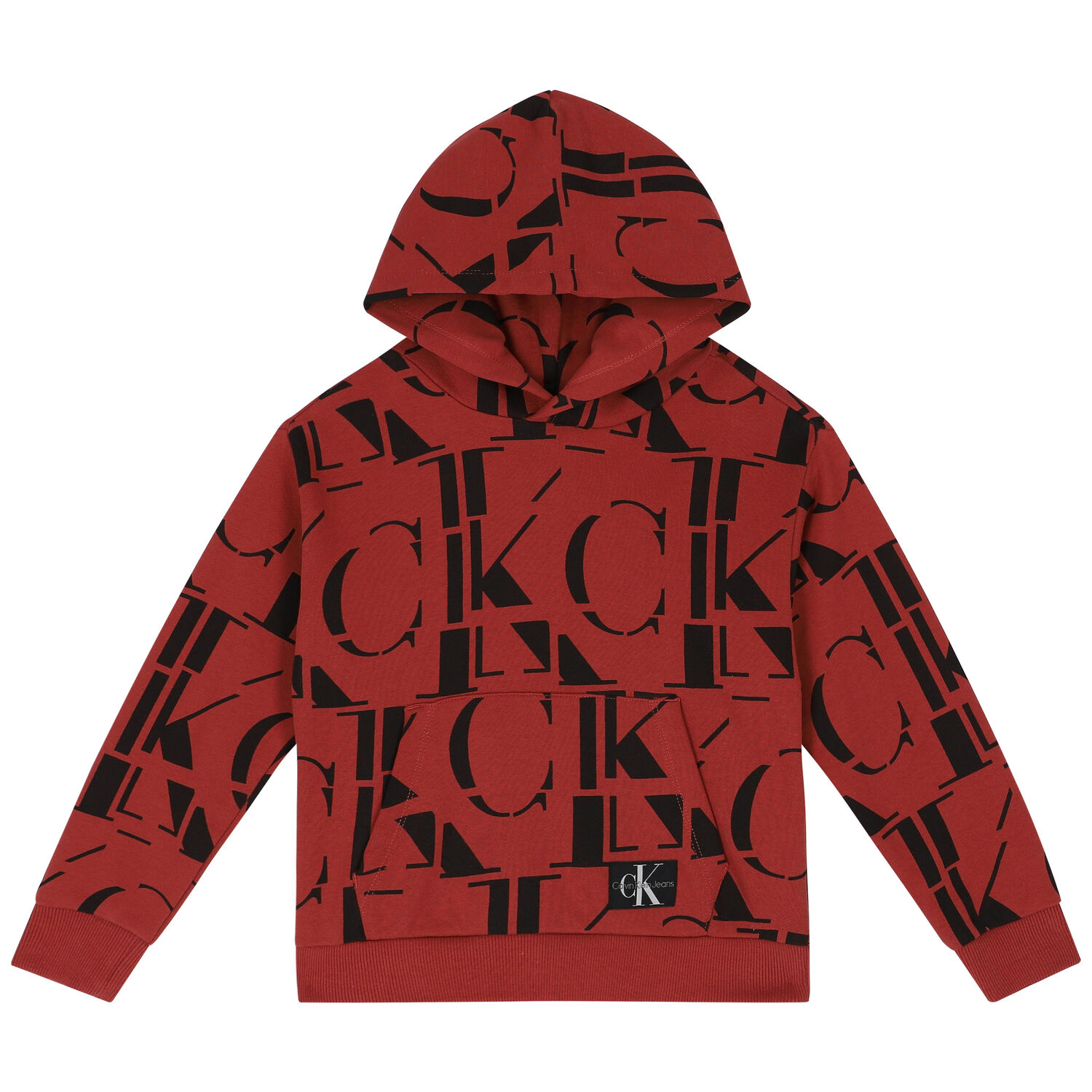 Boys Red Logo Hooded Top, 1, hi-res