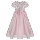 Girls Pink Sequin & Organza Dress, 1, hi-res