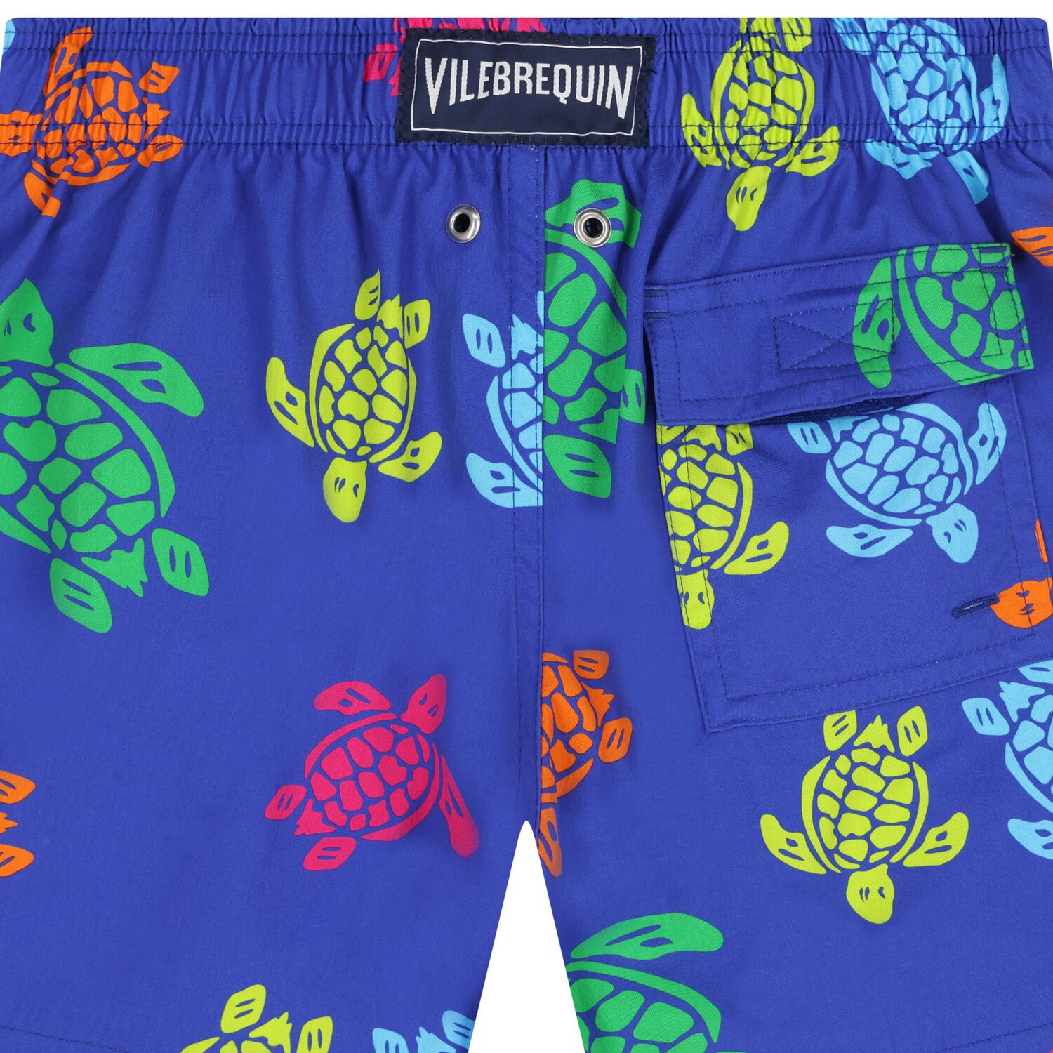 Boys Blue Turtle Swim Shorts, 1, hi-res