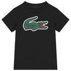 Boys Black Logo T-Shirt, 1, hi-res