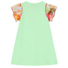 Girls Green Logo Bag Dress, 1, hi-res