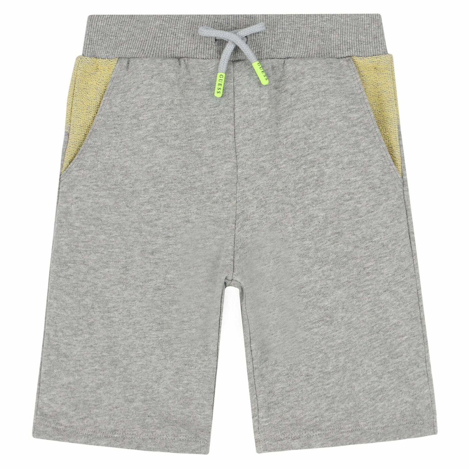 Boys Grey & Yellow Logo Shorts, 2, hi-res