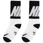 White & Black Logo Socks ( 3-Pack ), 1, hi-res