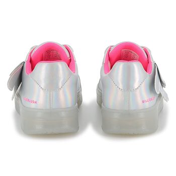 Girls Iridescent Silver Butterfly Wings Trainers