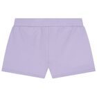 Girls Purple Logo Shorts, 1, hi-res