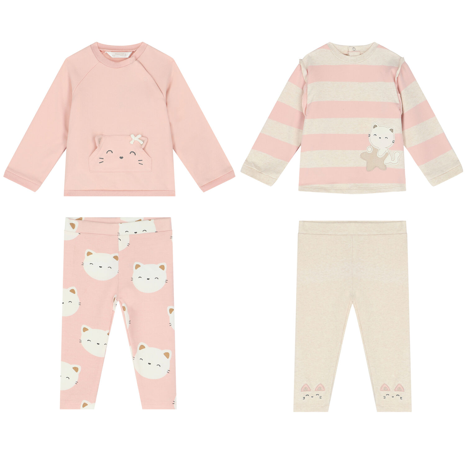 Baby Girls Leggings Set (4 Piece), 1, hi-res