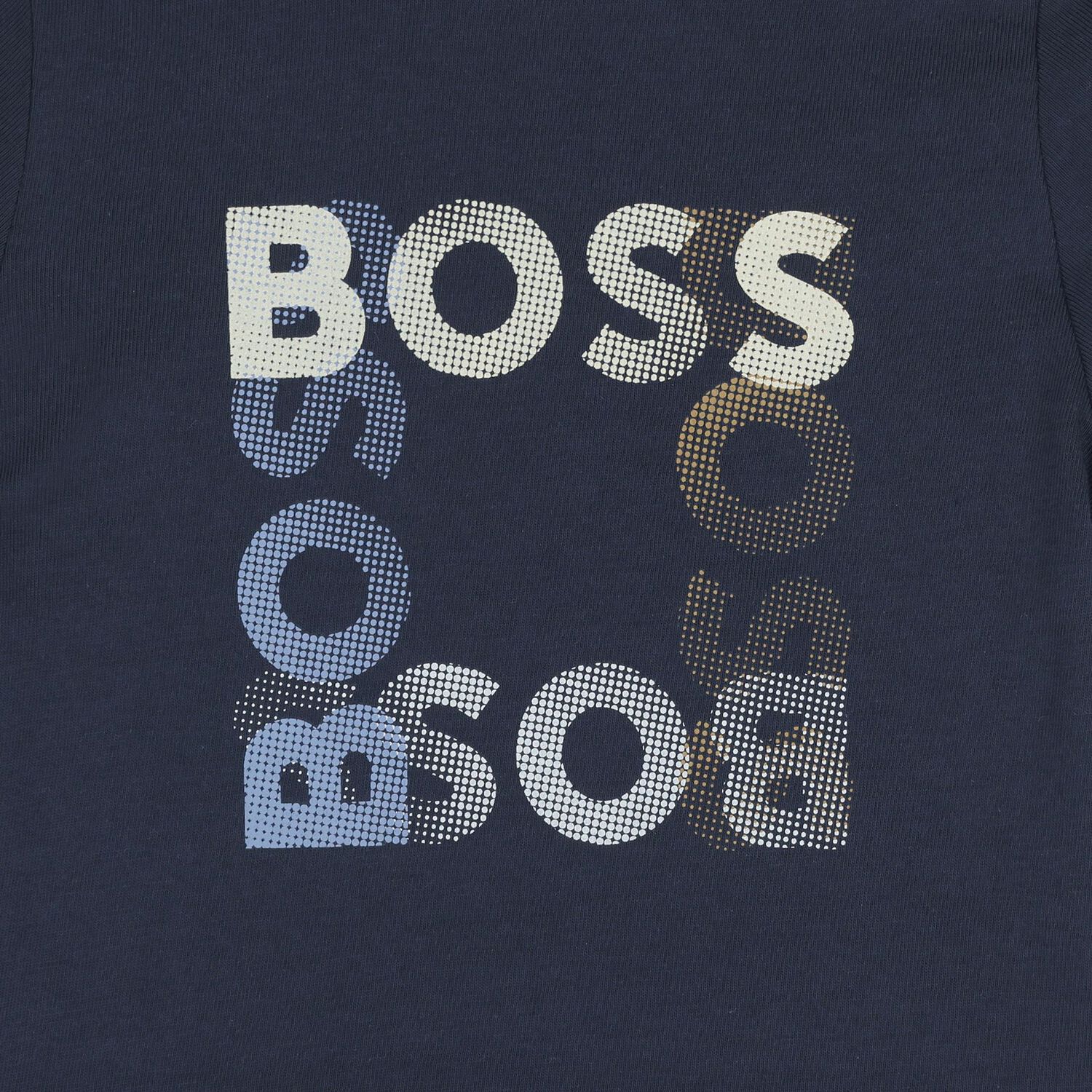 Younger Boys Navy Blue Logo T-Shirt, 2, hi-res