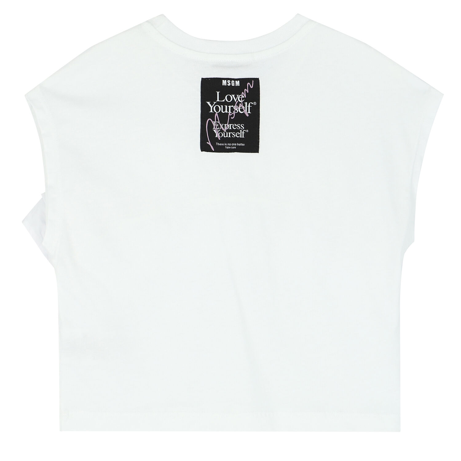 Girls White Ruffled Logo Top, 1, hi-res