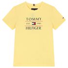 Boys Yellow Flag Logo Cotton T-Shirt, 5, hi-res