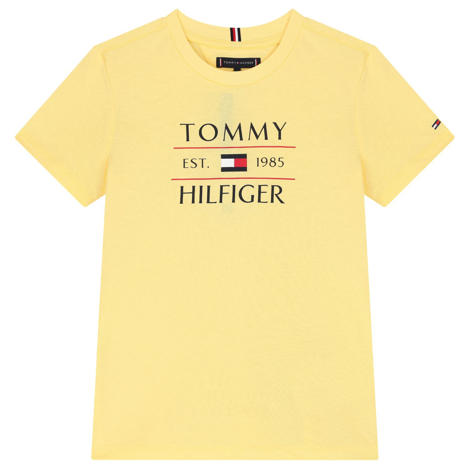 Boys Yellow Flag Logo Cotton T-Shirt, 5, hi-res