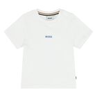 Younger Boys White Logo T-Shirt, 1, hi-res