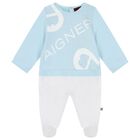Boys Blue & White Babygrow, Hat & Bib Gift Set, 1, hi-res