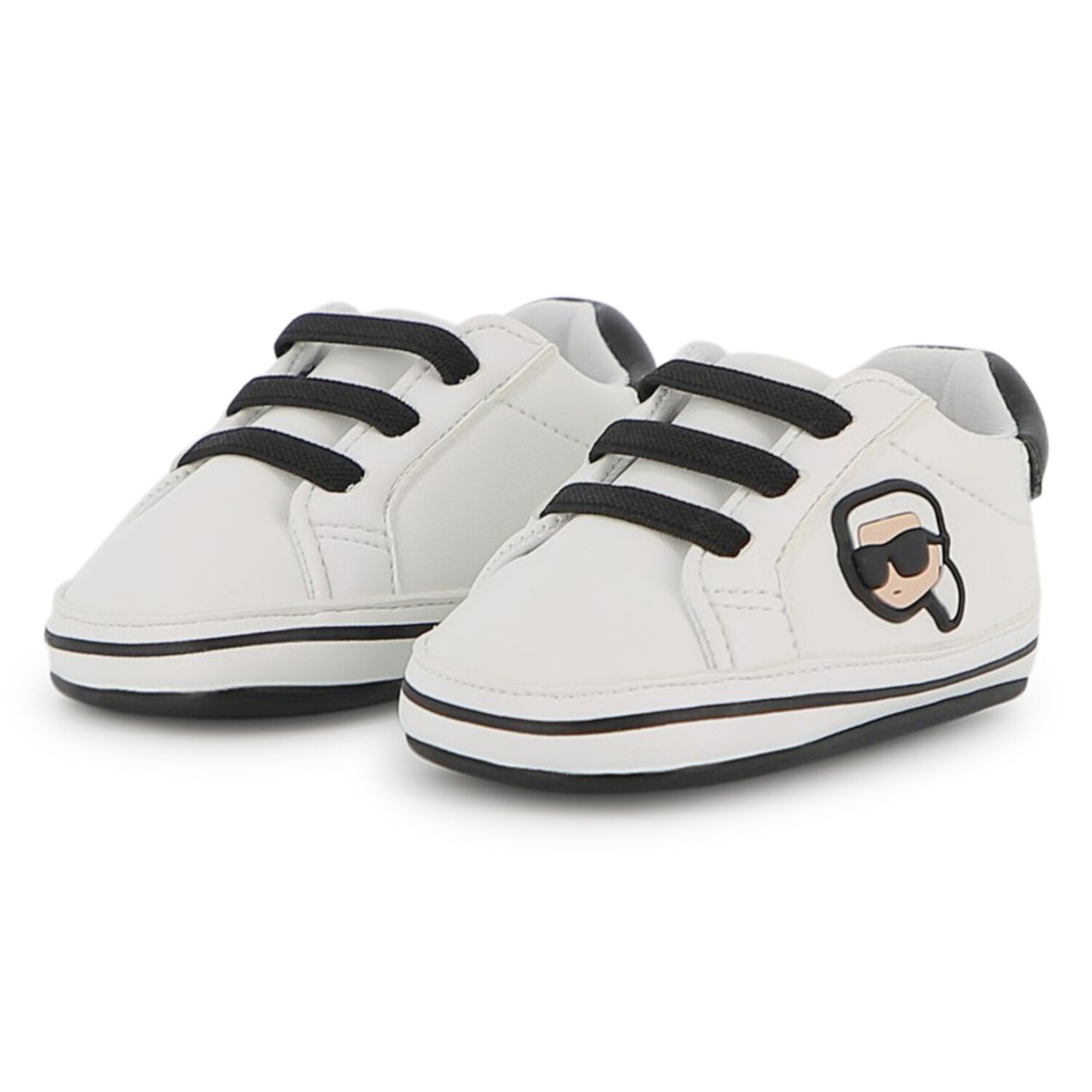 Baby Boys White Ikonik Karl Pre Walker Shoes, 1, hi-res