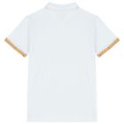 Boys White Geo Map Polo Shirt, 3, hi-res