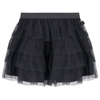 Girls Navy Blue Tiered Tulle Skirt