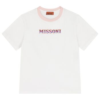 Girls White Logo T-Shirt