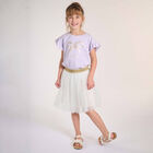 Girls White Tulle Skirt, 1, hi-res