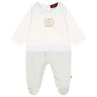 Baby Boys Blue & Gold Logo Babygrow, 1, hi-res