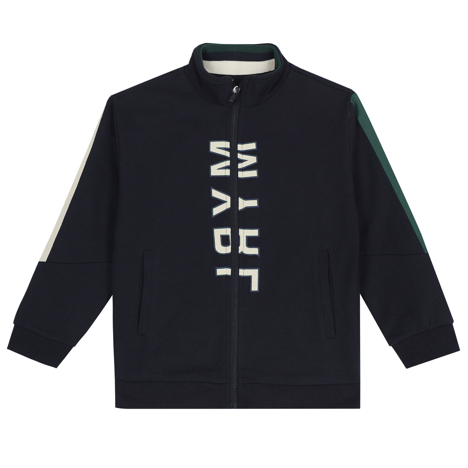 Boys Navy & Green Logo Tracksuit, 1, hi-res