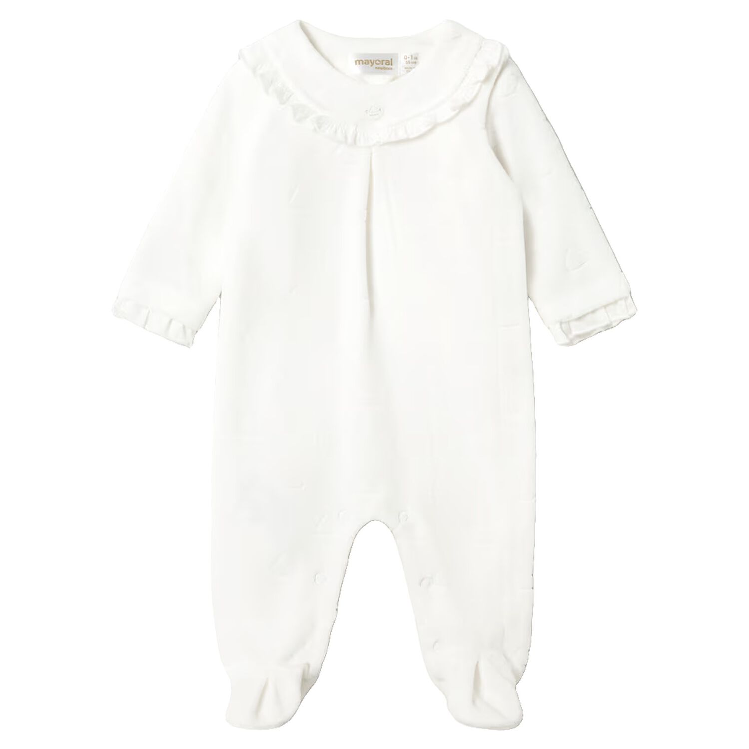 Baby Girls White Clouds Babygrow, 2, hi-res