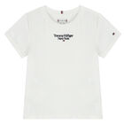 Girls White Logo T-Shirt, 1, hi-res
