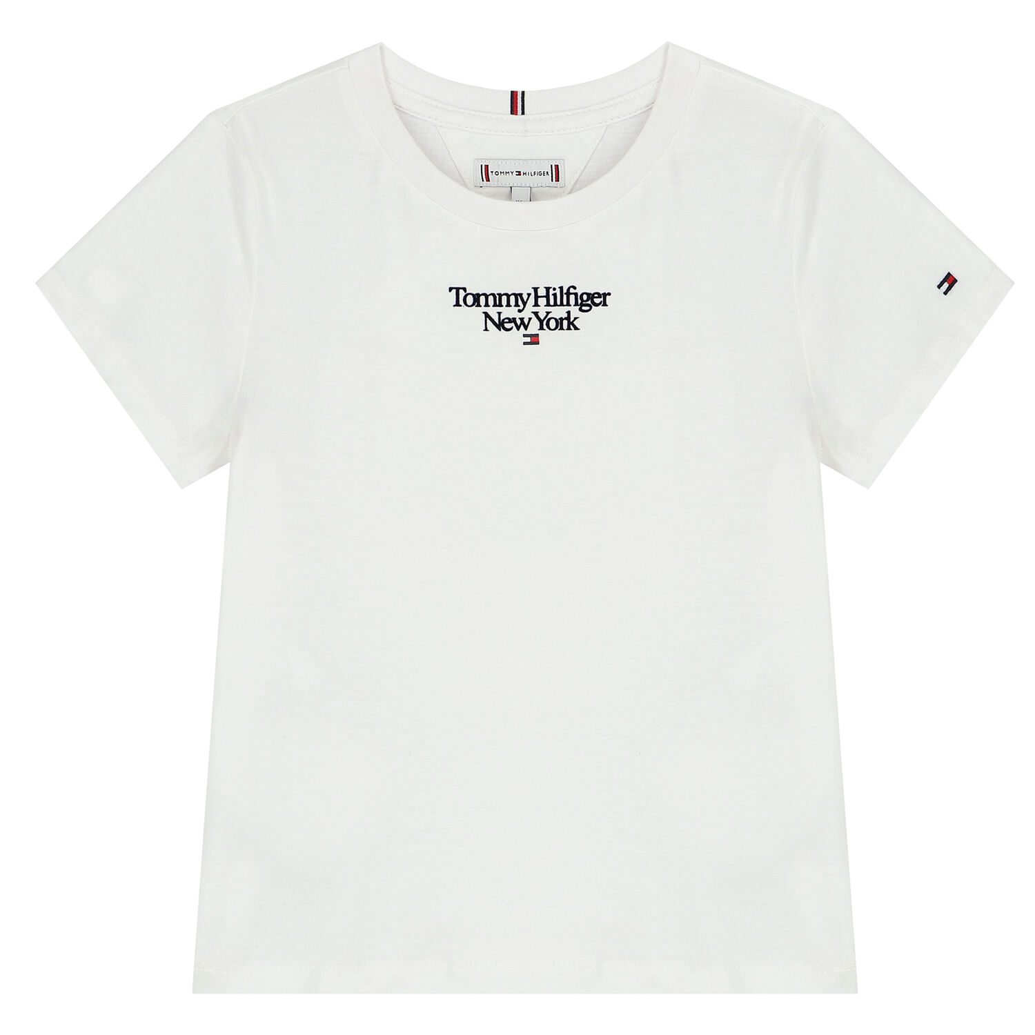 Girls White Logo T-Shirt, 1, hi-res