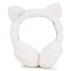 Girls White Faux Fur Earmuffs, 1, hi-res