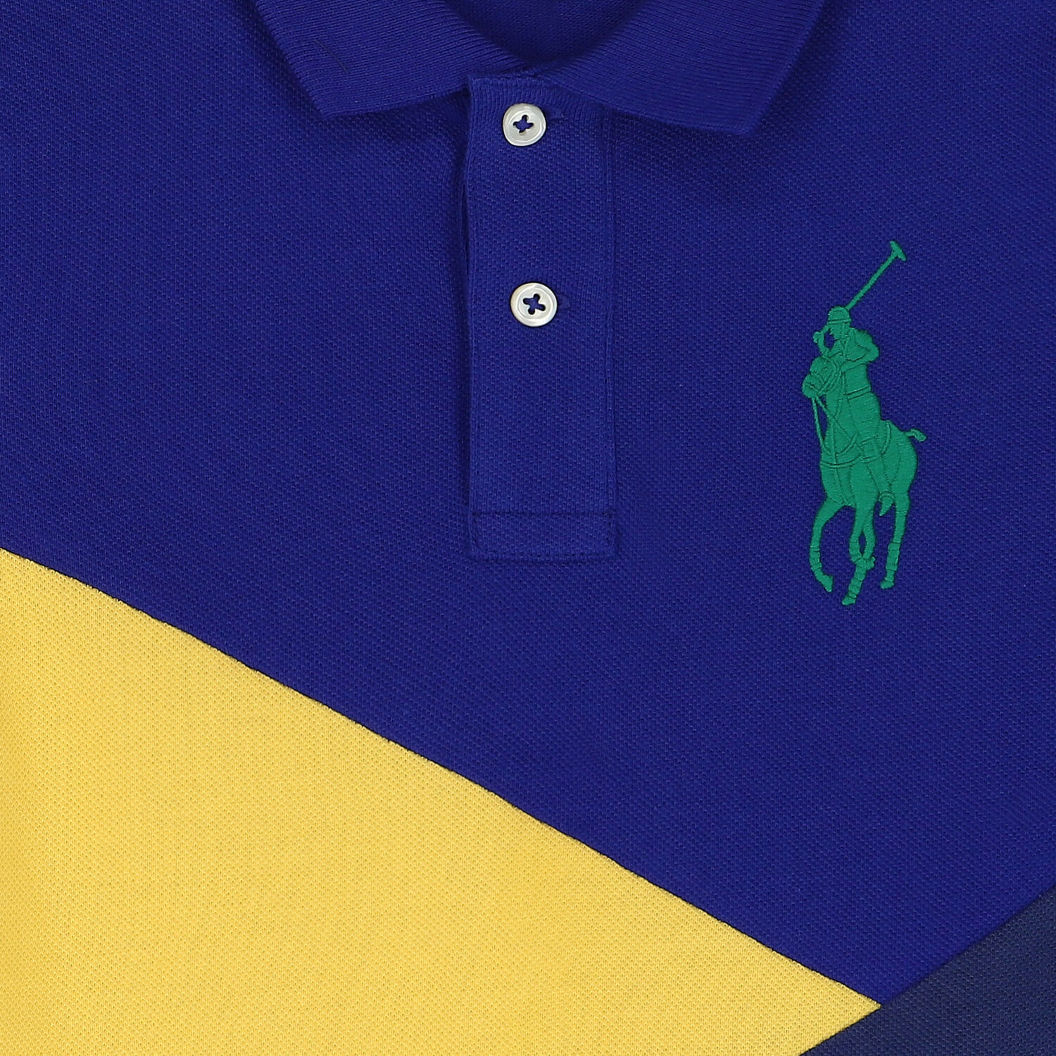 Boys Blue & Yellow Logo Polo Shirt, 1, hi-res