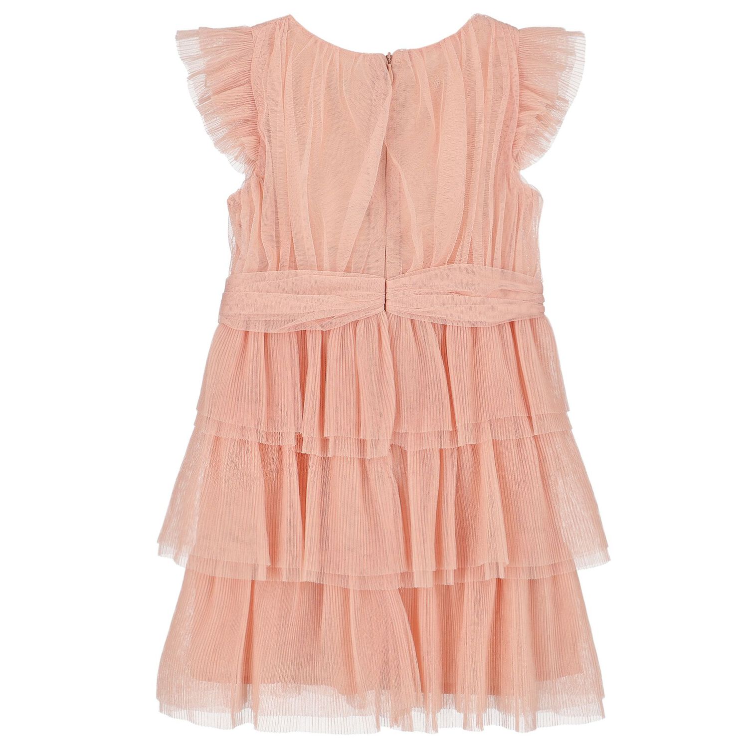 Girls Pink Embellished Tulle Dress, 1, hi-res