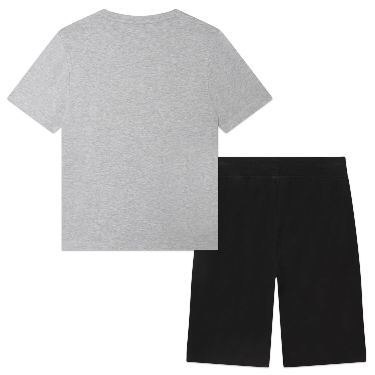 Boys Grey & Black Logo Shorts & T-Shirt Set, 1, hi-res