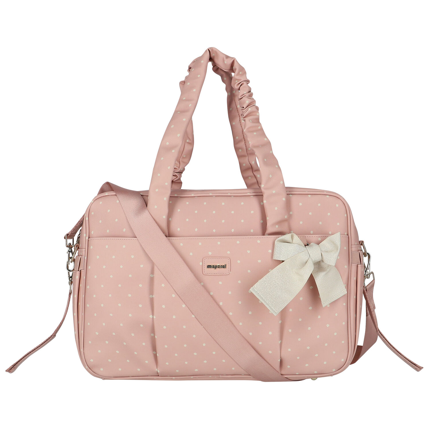 Pink Faux Leather Baby Changing Bag, 3, hi-res image number null