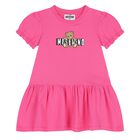Younger Girls Pink Teddy Bear Logo Dress, 5, hi-res