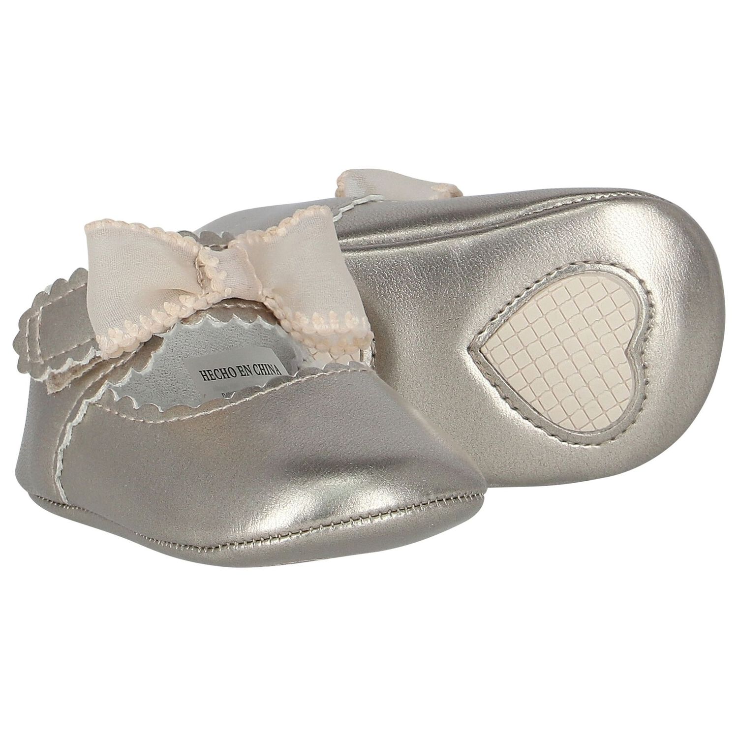 Baby Girls Metallic Bow Pre Walker Shoes, 1, hi-res
